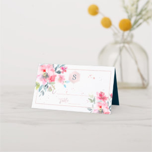 Carte De Placement PixDezines Bat mitzvah aquarelle, Roses de jardin
