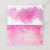 Carte De Placement PixDezines Bat mitzvah d'aquarelle rose (Extérieur déplié)