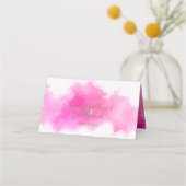 Carte De Placement PixDezines Bat mitzvah d'aquarelle rose (Dos)