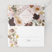 Carte De Placement PixDezines Boho Automne Blush Rose Bourgogne (Extérieur déplié)