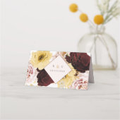 Carte De Placement PixDezines Boho Automne Blush Rose Bourgogne Place (Dos)