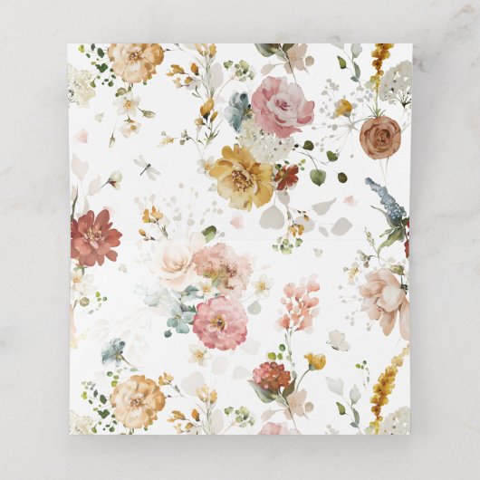 Carte De Placement PixDezines Boho Fall Garden Fleurs Monogram Place (Intérieur déplié)