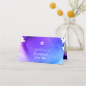 Carte De Placement PixDezines Electric Purple Aquarelle Bar Mitzvah (Dos)