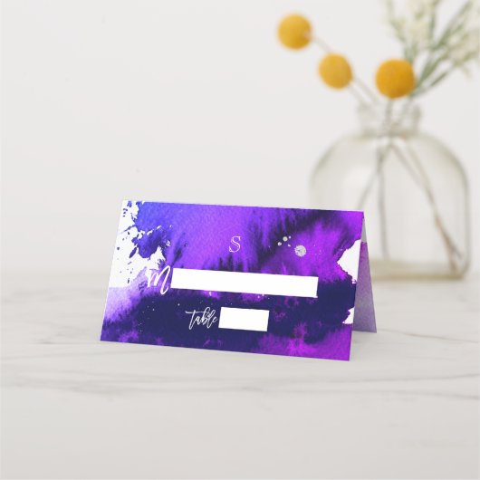 Carte De Placement PixDezines Electric Purple Aquarelle Bar Mitzvah (Devant)