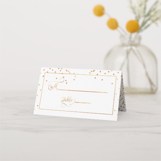 Carte De Placement PixDezines Faux éblouis Gold Confetti (Devant)