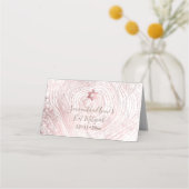 Carte De Placement PixDezines Faux Rose Gold Tree Rings+Marbre (Dos)