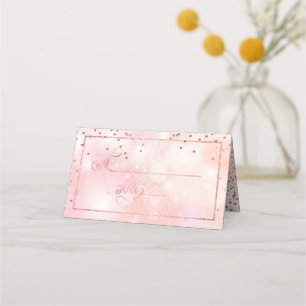 Carte De Placement PixDezines Faux Roses éclatés Gold Confetti+Bokeh