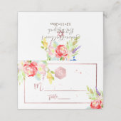Carte De Placement PixDezines Floral Aquarelle Bat mitzvah, Peonies (Extérieur déplié)