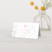 Carte De Placement PixDezines Monogram Blush Rose Honeycomb+Marble (Dos)