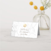 Carte De Placement PixDezines Monogram Faux Gold Honeycomb+Marble (Dos)