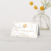 Carte De Placement PixDezines Monogram Faux Gold Honeycomb+Marble (Devant)