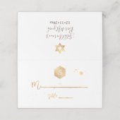 Carte De Placement PixDezines Monogram Faux Gold Honeycomb Mitzvah (Extérieur déplié)