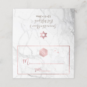 Carte De Placement PixDezines Monogram Rose Gold Honeycomb+Marble
