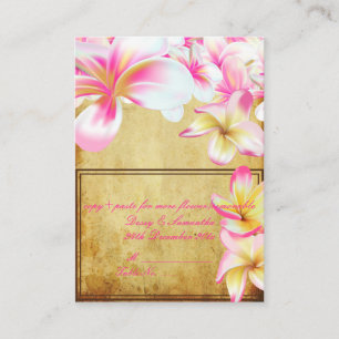 Carte De Placement PixDezines Plumeria rose vintage/carte de place de