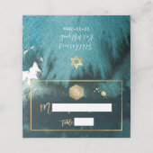 Carte De Placement PixDezines Turquoise Aquarelle verte Barre Mitzvah (Extérieur déplié)