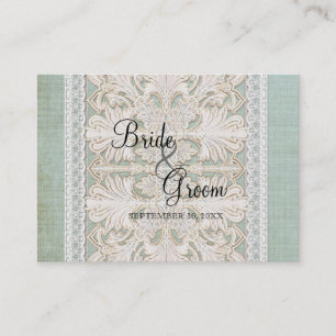 Carte De Placement Place Card Dentelle Rustique w Vieille Linge Vinta