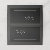 Carte De Placement Placement de sièges minimal moderne gris noir or (Extérieur déplié)