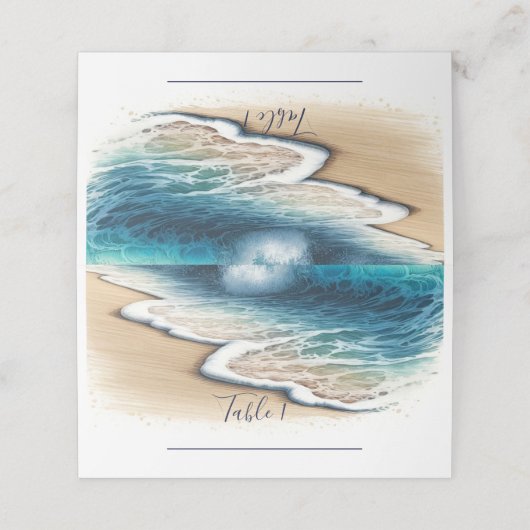 Carte De Placement Plage côtière de crashing Ocean Waves Siège de mar (Extérieur déplié)