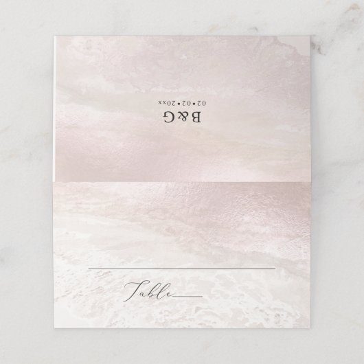 Carte De Placement Plage côtière de PixDezines Blush (Extérieur déplié)