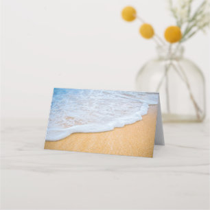 Carte De Placement Plage de sable avec Surf en mousse