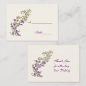 Carte De Placement Plage d'or mauve Table Place card (Devant / Derrière)