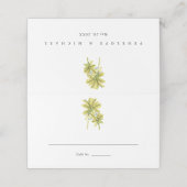 Carte De Placement Plage Palm Trees Tropical Mariage Plié (Extérieur déplié)