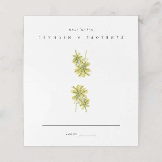 Carte De Placement Plage Palm Trees Tropical Mariage Plié (Extérieur déplié)