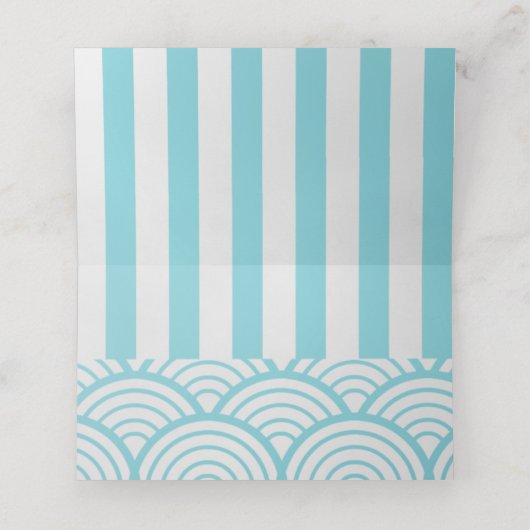 Carte De Placement Plage, Palmiers, Mariage Océan (Intérieur déplié)