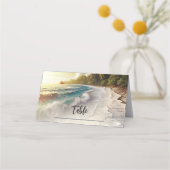 Carte De Placement Plage paradisiaque Couché de soleil Siège de table (Dos)
