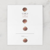 Carte De Placement Plage Seashell Clams Mariage Place Card (Extérieur déplié)