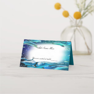 Carte De Placement Plage thème Dauphin Mariage Table Place Carte