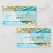 Carte De Placement Plage thème tortue mariage "numéro de table" (Devant / Derrière)