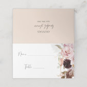 Carte De Placement Plan de table de mariage floral rose Champagne (Extérieur déplié)