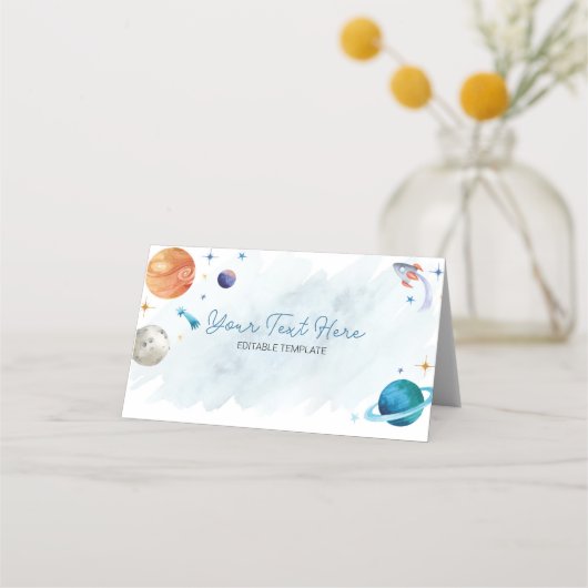 Carte De Placement Planètes spatiales Anniversaire Carte de lieu (Devant)