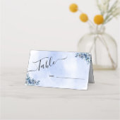 Carte De Placement Plans de table de mariage à fleurs bleues (Dos)
