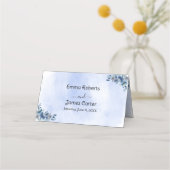 Carte De Placement Plans de table de mariage à fleurs bleues (Devant)