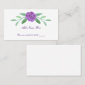 Carte De Placement Plante Flore violet Feuillage Table Place Card (Devant / Derrière)