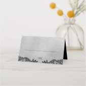 Carte De Placement Plante noire violet et assise en argent (Devant)