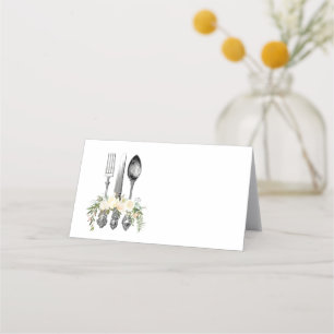 Carte De Placement plaque de couverts et mariage à fleurs