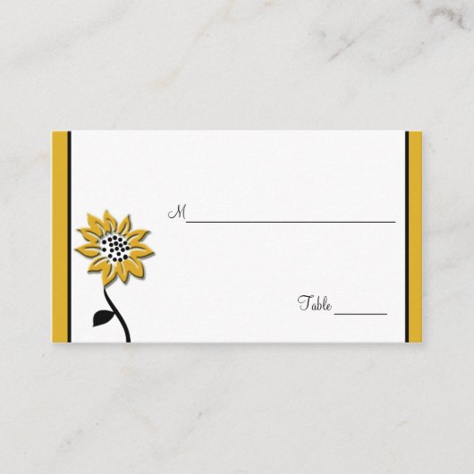 Carte De Placement Plaque de tournesol simple (Devant)