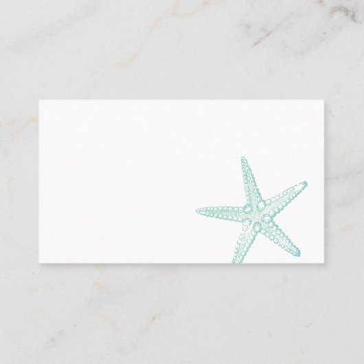Carte De Placement Plat de poisson étoilé bleu turquoise (Dos)