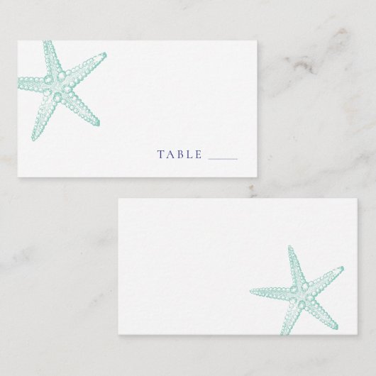 Carte De Placement Plat de poisson étoilé bleu turquoise (Devant / Derrière)