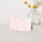 Carte De Placement Plat de table moderne rose et or (Dos)