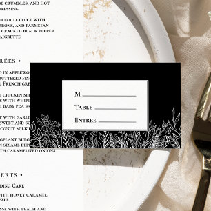 Carte De Placement Plat Entree Choix vert noir et blanc