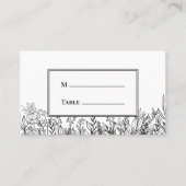 Carte De Placement Plat Mariage blanc et noir (Devant)