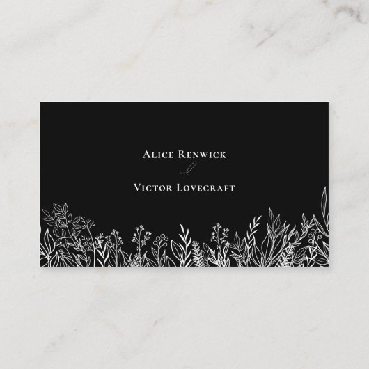 Carte De Placement Plat Mariage noir et blanc (Dos)