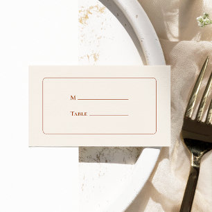 Carte De Placement Plat simple Mariage ivoire Boho