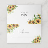 Carte de placement pliée de mariage à fleurs jaune (Extérieur déplié)