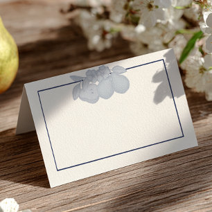 Carte de placement pliée en poire parfaite bleu po