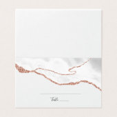 Carte de Placement Pliée Or Rose Blanc Élégant (Outside Unfolded)